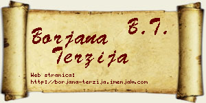 Borjana Terzija vizit kartica